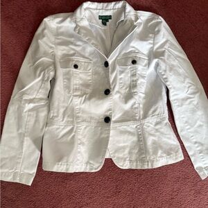 Ralph Lauren White Blazer with Black Buttons